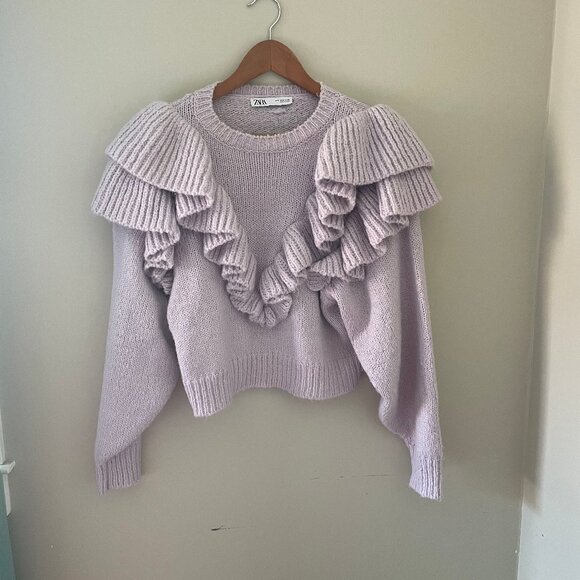 Zara Ruffle Sweater Liliac - Picture 4 of 4